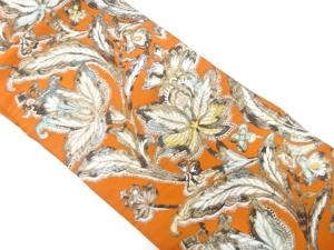 アンティーク　花更紗模様織り出し名古屋帯（着用可）